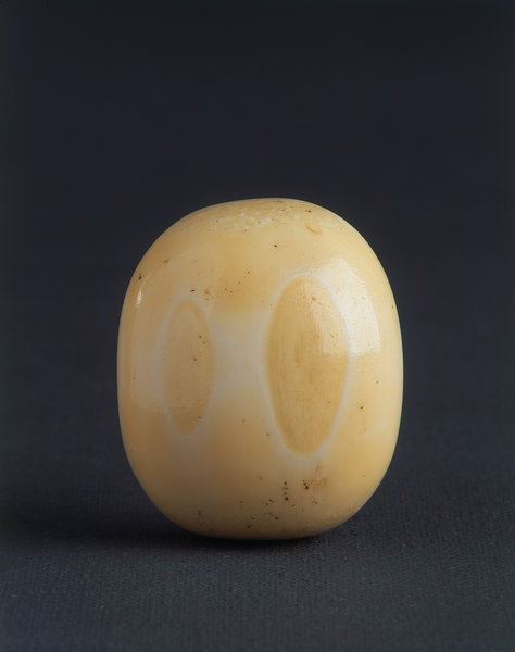 A Fine Hawaiian Oval Walrus Ivory Wrist Guard or Ornament 'Kupe' E Palaoa'